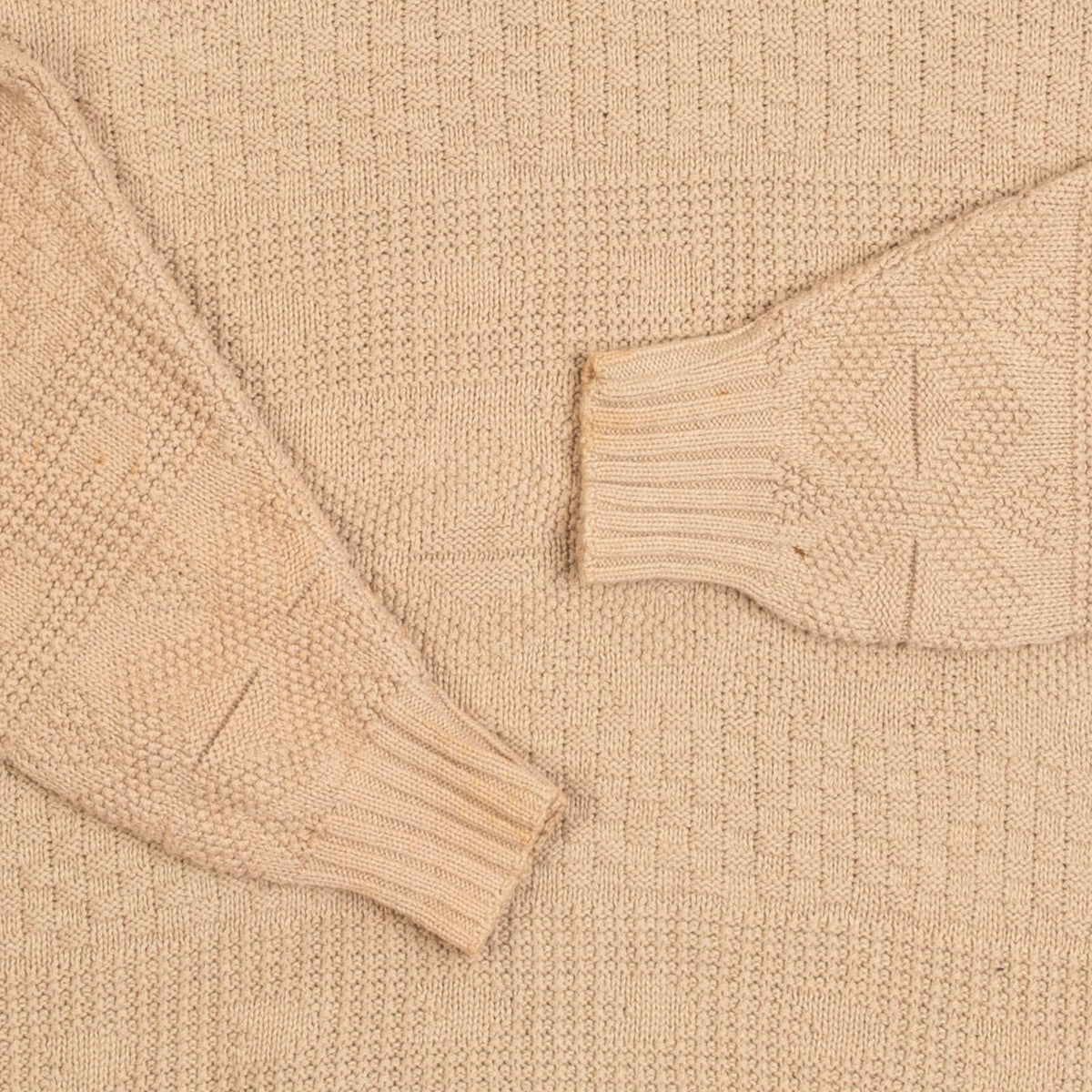 MEN'S VINTAGE 1980S STRUCTURED KNITTED JUMPER - SMALL