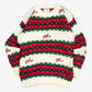 MEN'S VINTAGE 1980S PATTERNED HAND KNITTED JUMPER - SMALL
