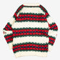 MEN'S VINTAGE 1980S PATTERNED HAND KNITTED JUMPER - SMALL