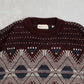 MEN'S VINTAGE 1990S PATTERNED RIBBED KNITTED JUMPER - X-LARGE