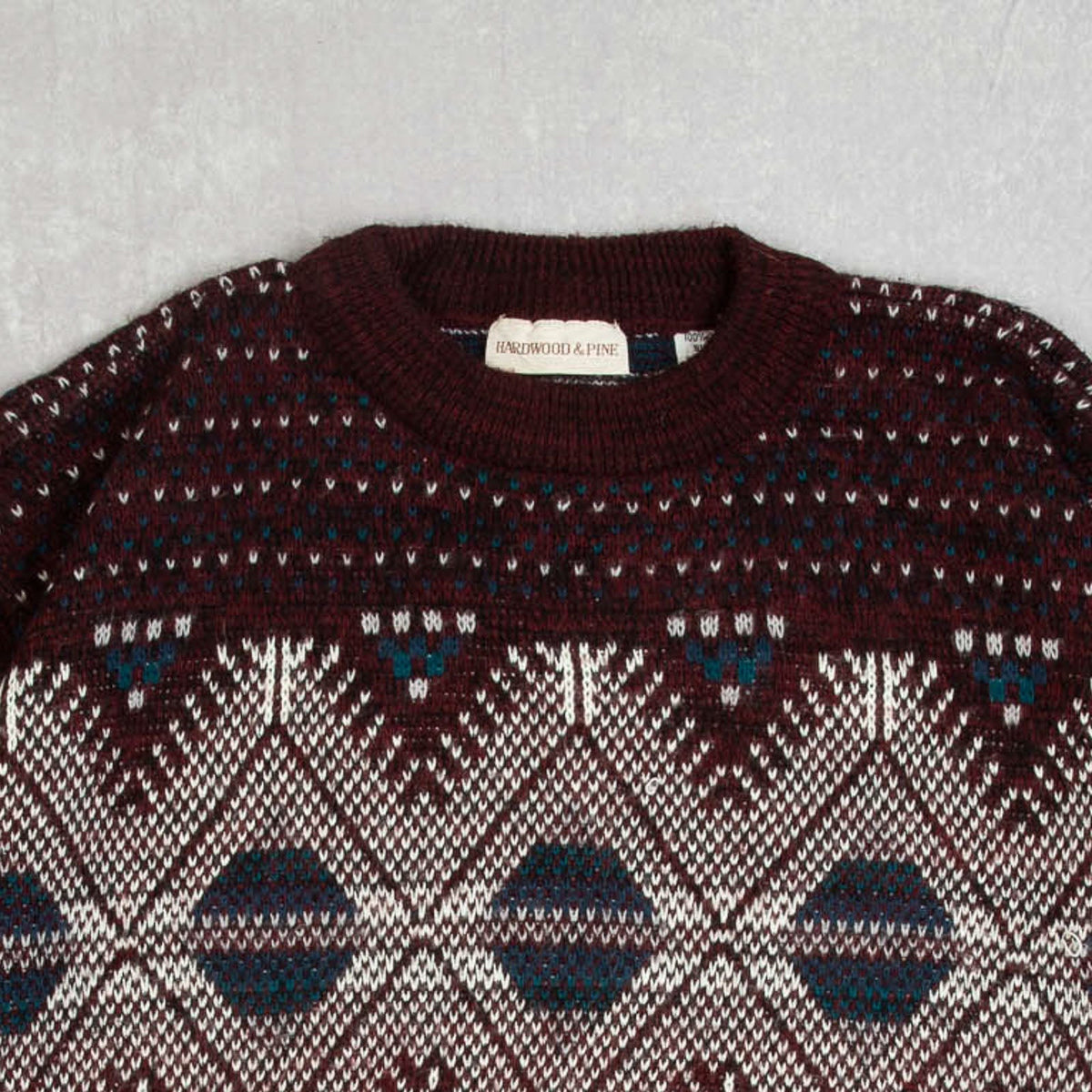 MEN'S VINTAGE 1990S PATTERNED RIBBED KNITTED JUMPER - X-LARGE