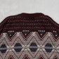 MEN'S VINTAGE 1990S PATTERNED RIBBED KNITTED JUMPER - X-LARGE