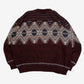 MEN'S VINTAGE 1990S PATTERNED RIBBED KNITTED JUMPER - X-LARGE