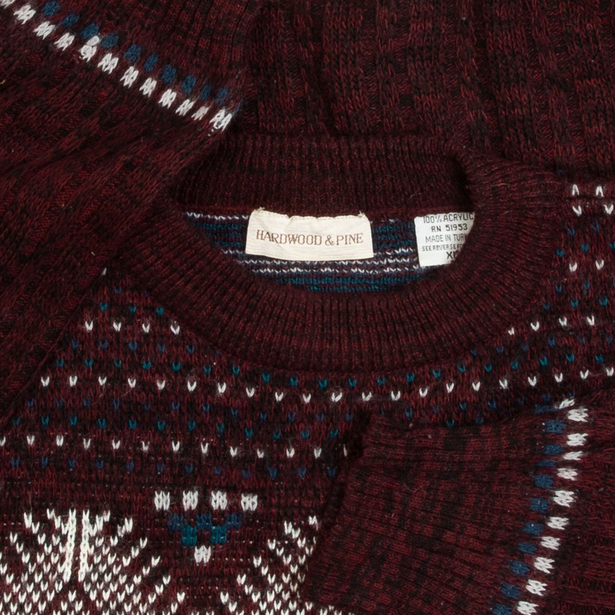 MEN'S VINTAGE 1990S PATTERNED RIBBED KNITTED JUMPER - X-LARGE
