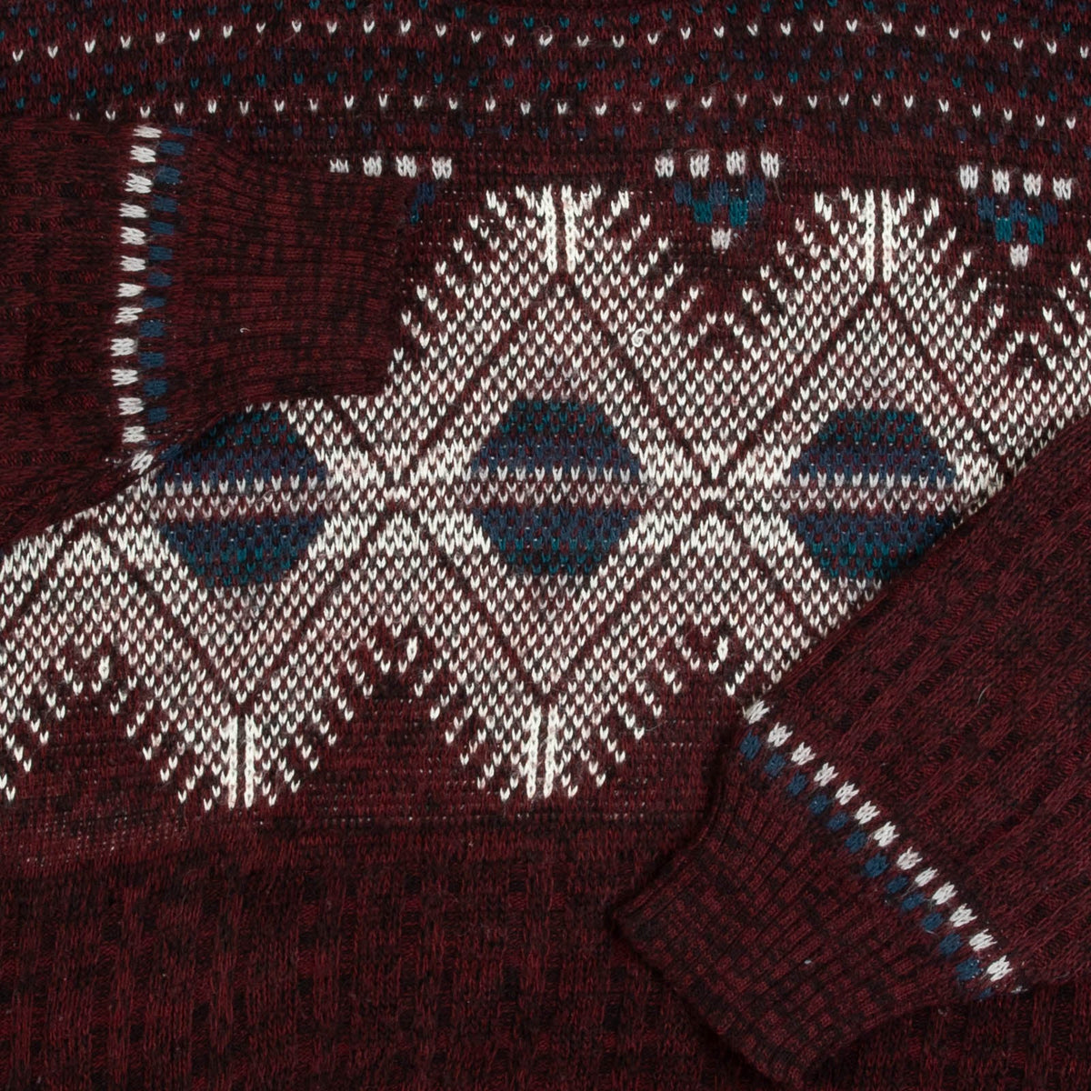 MEN'S VINTAGE 1990S PATTERNED RIBBED KNITTED JUMPER - X-LARGE