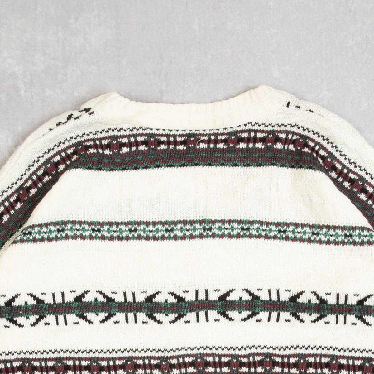 MEN'S VINTAGE 1990S STRUCTURED PATTERNED KNITTED JUMPER - LARGE