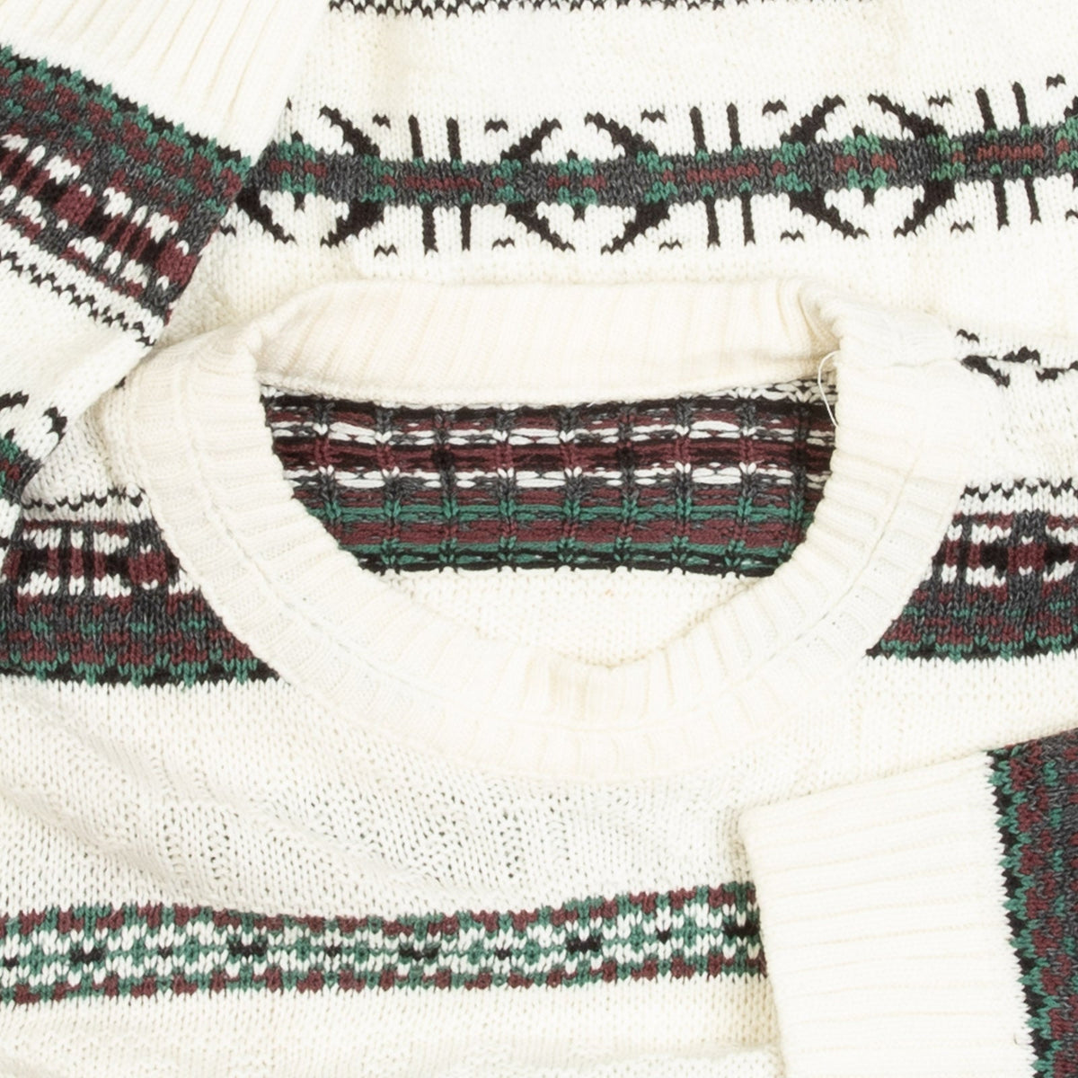 MEN'S VINTAGE 1990S STRUCTURED PATTERNED KNITTED JUMPER - LARGE