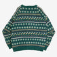 MEN'S VINTAGE 1990S PATTERNED KNITTED JUMPER - LARGE