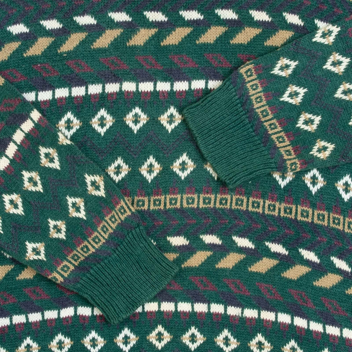 MEN'S VINTAGE 1990S PATTERNED KNITTED JUMPER - LARGE