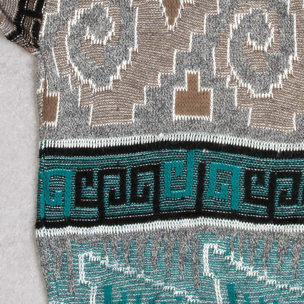 MEN'S VINTAGE 1990S STRUCTURED PATTERNED KNITTED JUMPER - MEDIUM