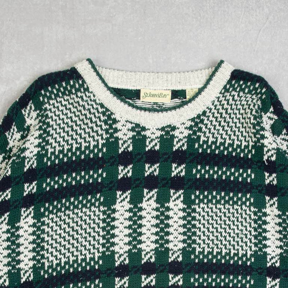 MEN'S VINTAGE 1990S CHECKED PATTERNED JUMPER - X-LARGE TALL