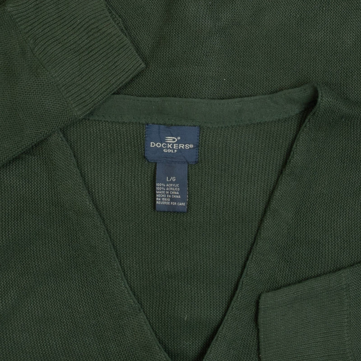 MEN'S VINTAGE 1990S DOCKERS KNITTED CARDIGAN - LARGE