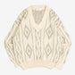 MEN'S VINTAGE 1980S STRUCTURED PATTERNED KNITTED JUMPER - MEDIUM