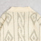 MEN'S VINTAGE 1980S STRUCTURED PATTERNED KNITTED JUMPER - MEDIUM