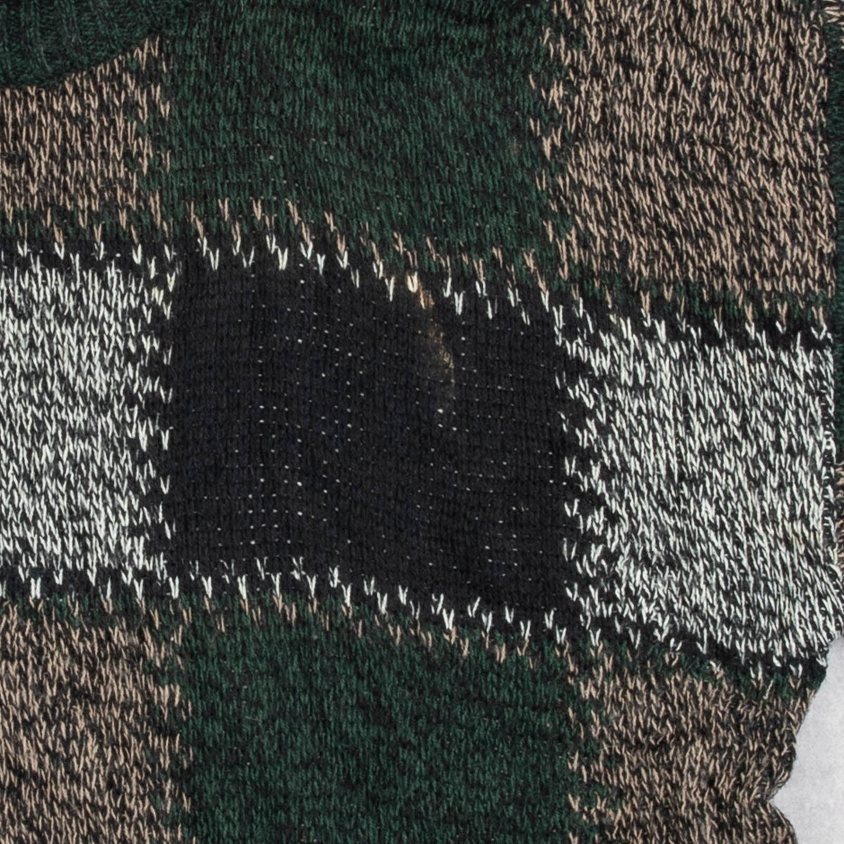 MEN'S VINTAGE 1990S CHECKERBOARD PATTERNED KNITTED JUMPER - MEDIUM