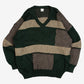 MEN'S VINTAGE 1980S PATTERNED KNITTED JUMPER - LARGE