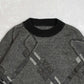 WOMEN'S VINTAGE 1980S DIAMOND LEATHER PATCH KNITTED JUMPER - X-LARGE