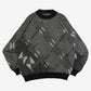 WOMEN'S VINTAGE 1980S DIAMOND LEATHER PATCH KNITTED JUMPER - X-LARGE
