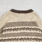 MEN'S VINTAGE 1980S PATTERNED KNITTED JUMPER - LARGE