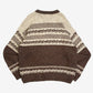 MEN'S VINTAGE 1980S PATTERNED KNITTED JUMPER - LARGE