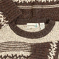 MEN'S VINTAGE 1980S PATTERNED KNITTED JUMPER - LARGE
