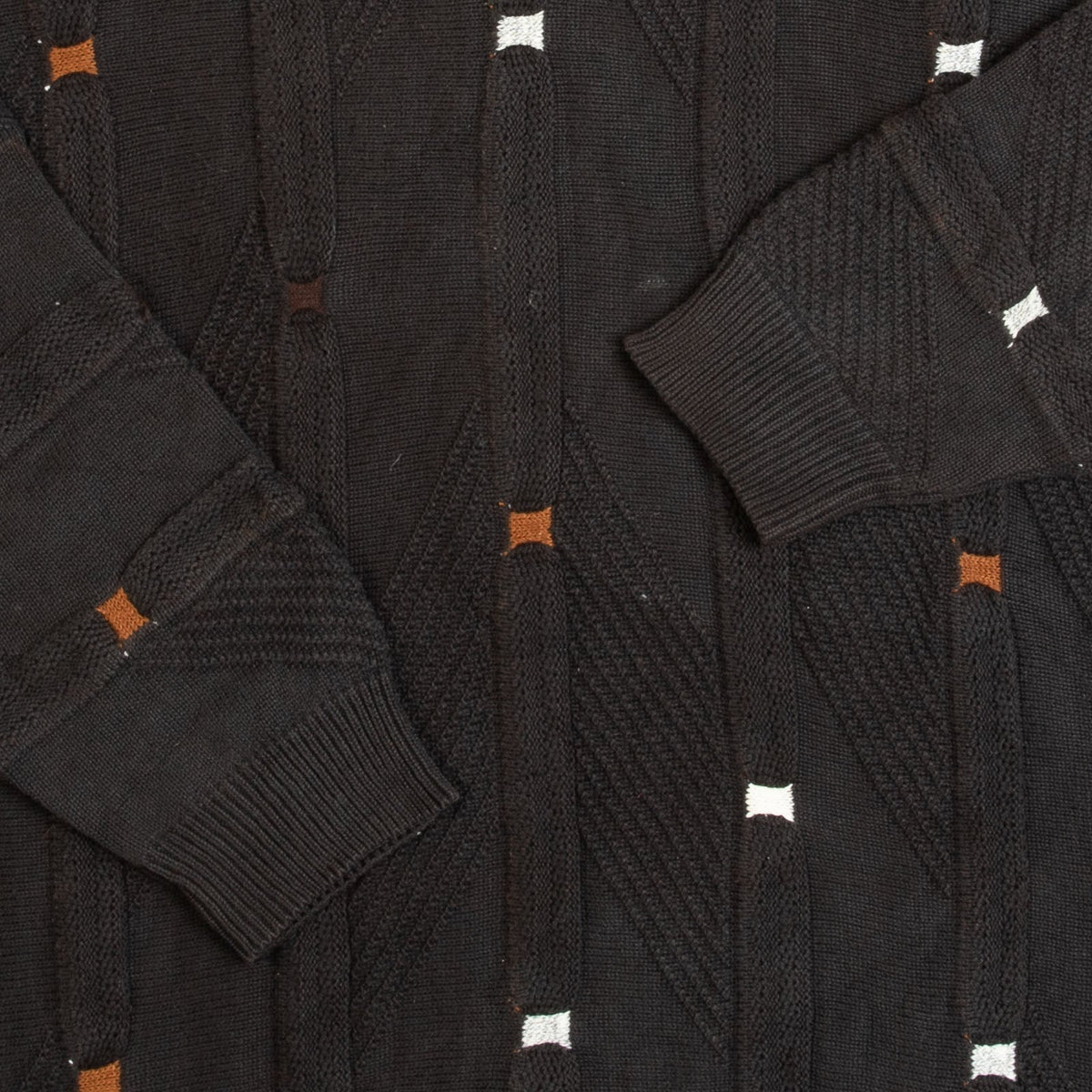 WOMEN'S VINTAGE 1980S STRUCTURED PATTERNED KNITTED JUMPER - X-LARGE