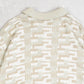 MEN'S VINTAGE 1990S PATTERNED KNITTED POLO JUMPER - MEDIUM