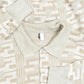 MEN'S VINTAGE 1990S PATTERNED KNITTED POLO JUMPER - MEDIUM