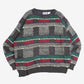 MEN'S VINTAGE 1980S PATTERNED KNITTED JUMPER - LARGE