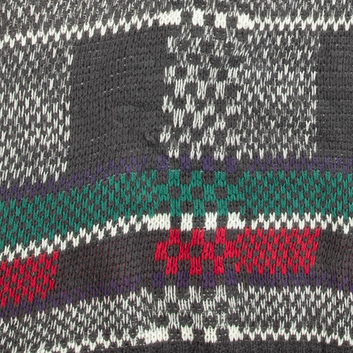 MEN'S VINTAGE 1980S PATTERNED KNITTED JUMPER - LARGE
