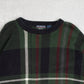MEN'S VINTAGE 1990S CHECKED PATTERN KNITTED JUMPER - LARGE
