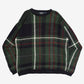 MEN'S VINTAGE 1990S CHECKED PATTERN KNITTED JUMPER - LARGE