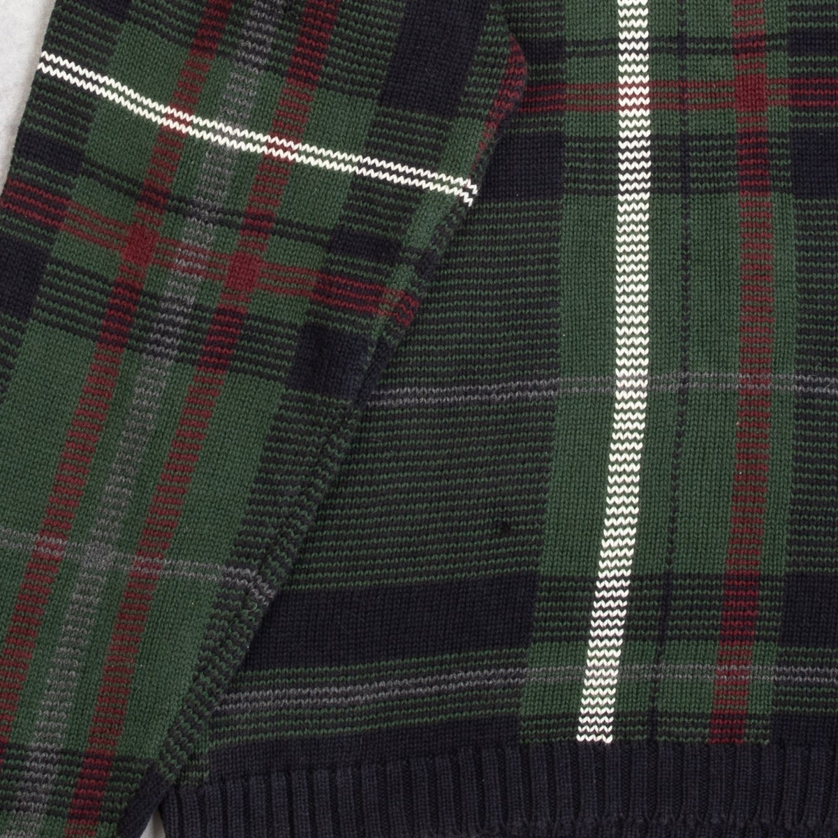 MEN'S VINTAGE 1990S CHECKED PATTERN KNITTED JUMPER - LARGE
