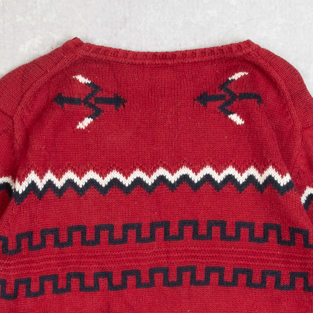 MEN'S VINTAGE 1990S PATTERNED KNITTED JUMPER - MEDIUM