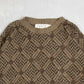 MEN'S VINTAGE 1980S STRUCTURED DIAMOND PATTERNED KNITTED JUMPER - X-LARGE