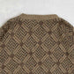 MEN'S VINTAGE 1980S STRUCTURED DIAMOND PATTERNED KNITTED JUMPER - X-LARGE