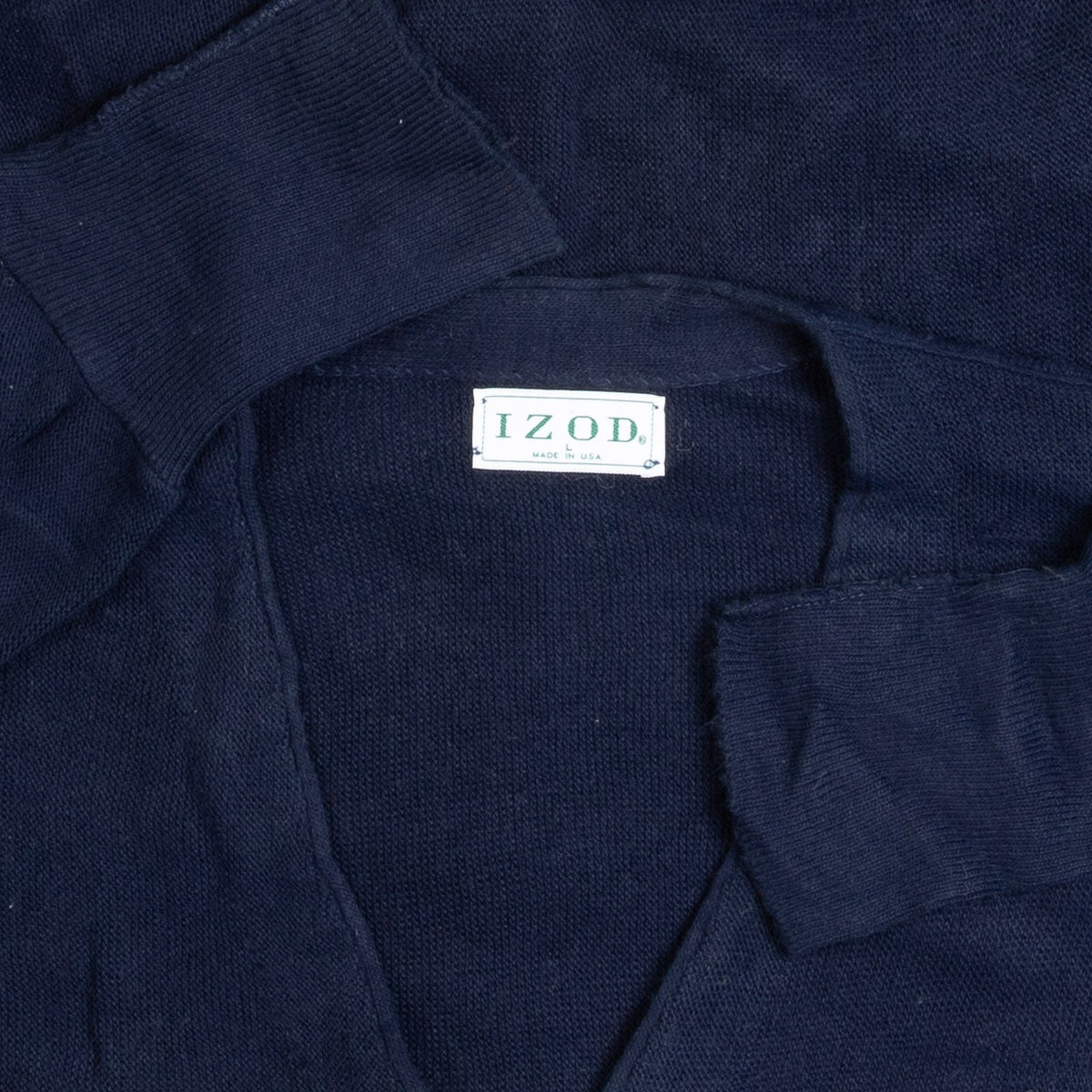MEN'S VINTAGE 1980S IZOD KNITTED CARDIGAN - LARGE