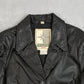 MEN'S VINTAGE 1990S LEATHER BLAZER JACKET - LARGE