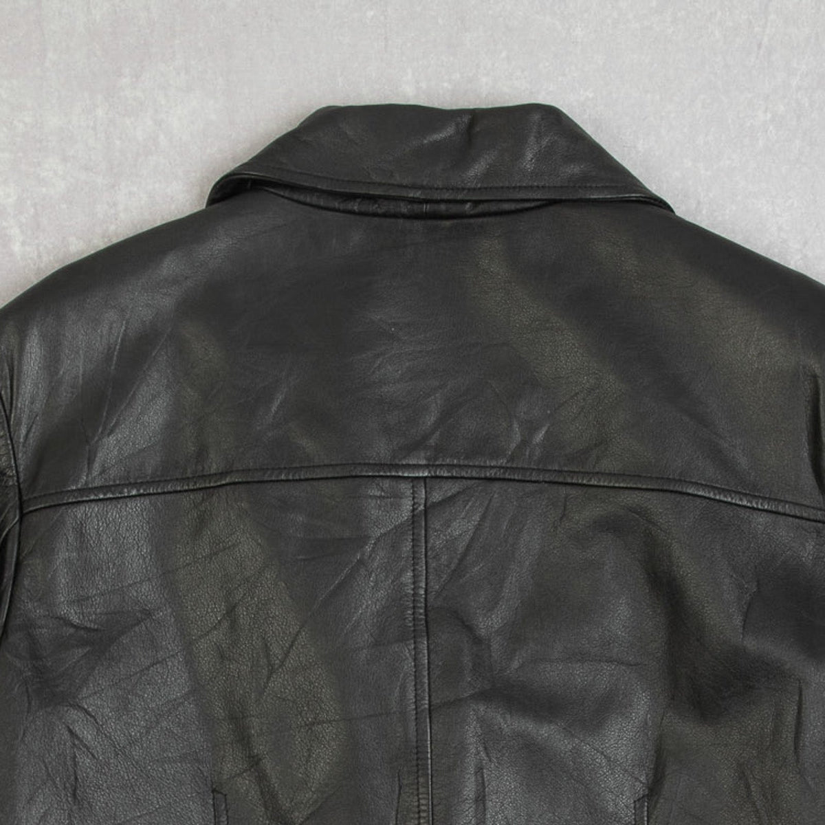MEN'S VINTAGE 1990S LEATHER BLAZER JACKET - LARGE