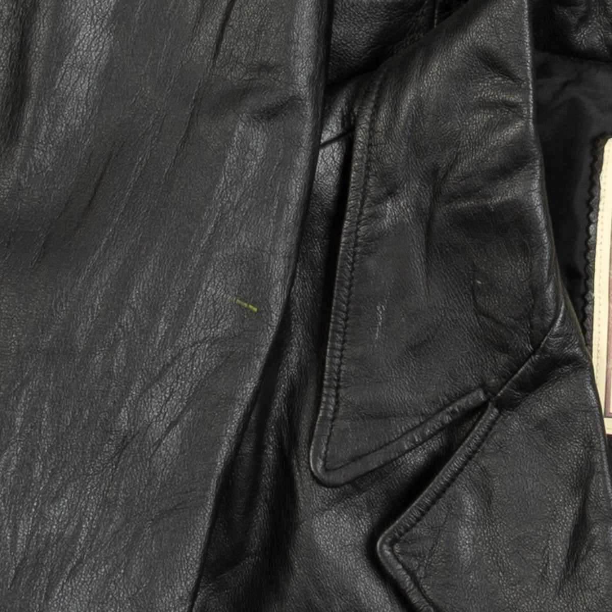 MEN'S VINTAGE 1990S LEATHER BLAZER JACKET - LARGE