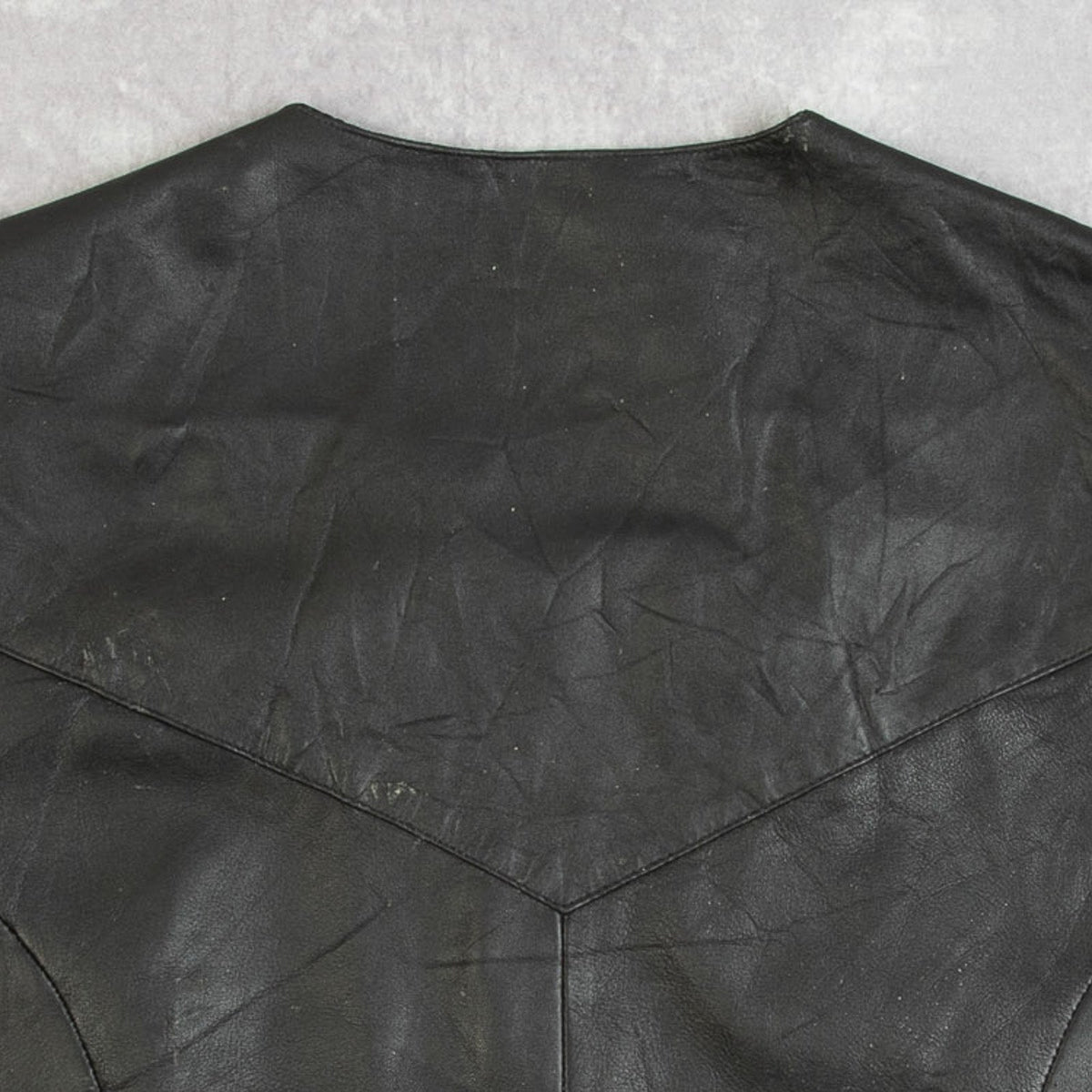 MEN'S VINTAGE 1990S LEATHER WESTERN GILET VEST JACKET - SMALL