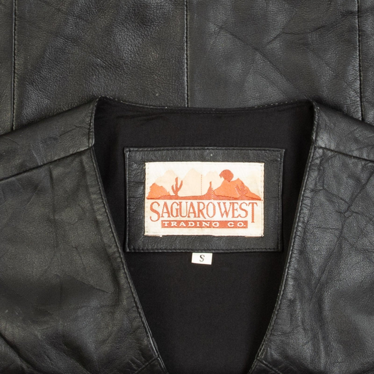 MEN'S VINTAGE 1990S LEATHER WESTERN GILET VEST JACKET - SMALL
