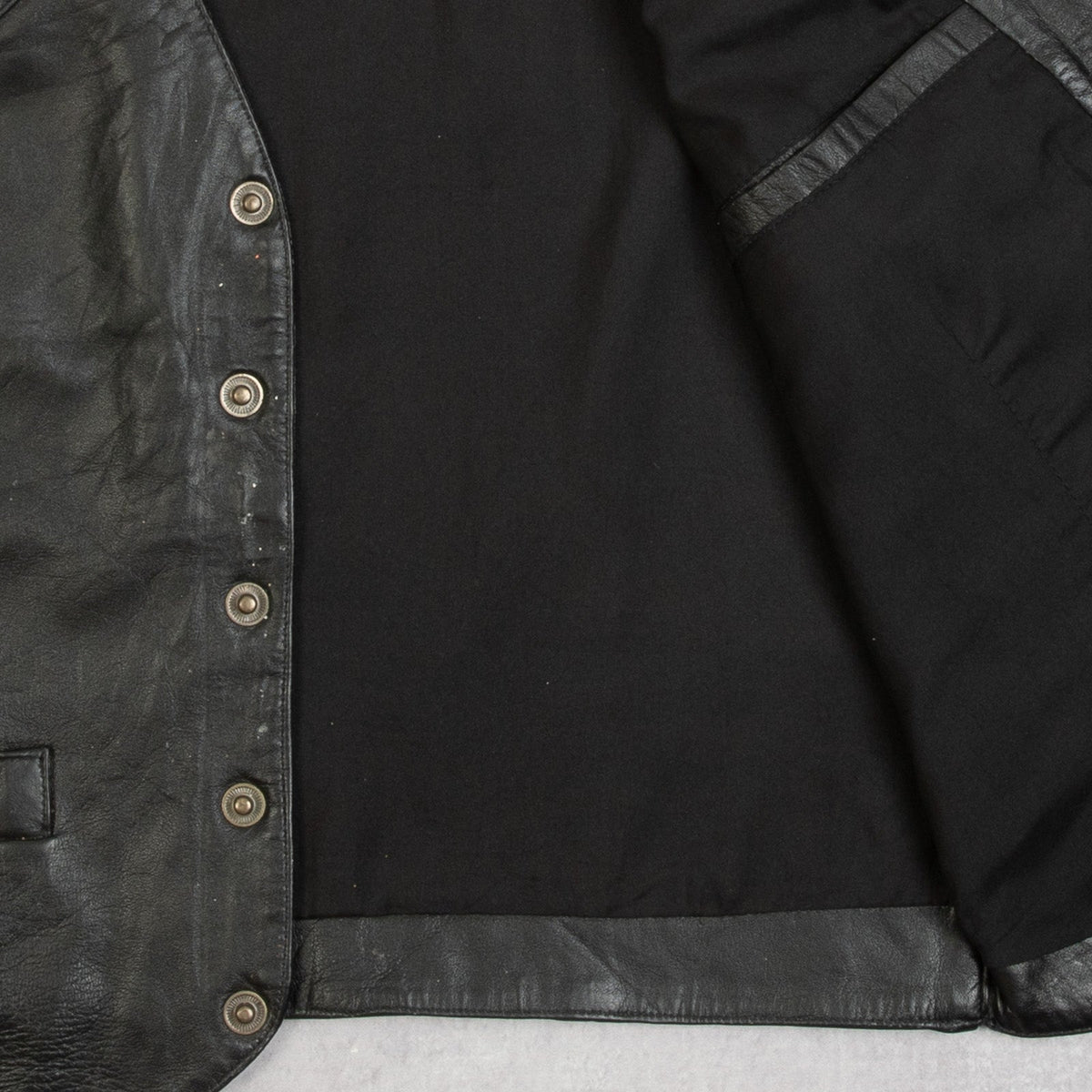 MEN'S VINTAGE 1990S LEATHER WESTERN GILET VEST JACKET - SMALL