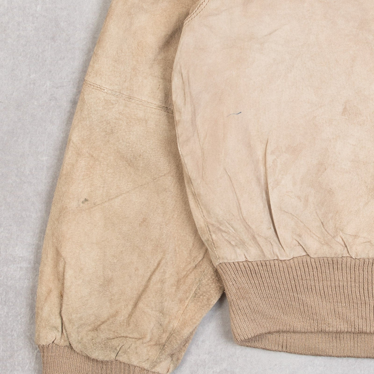 MEN'S VINTAGE 1980S SUEDE BIKER JACKET - LARGE