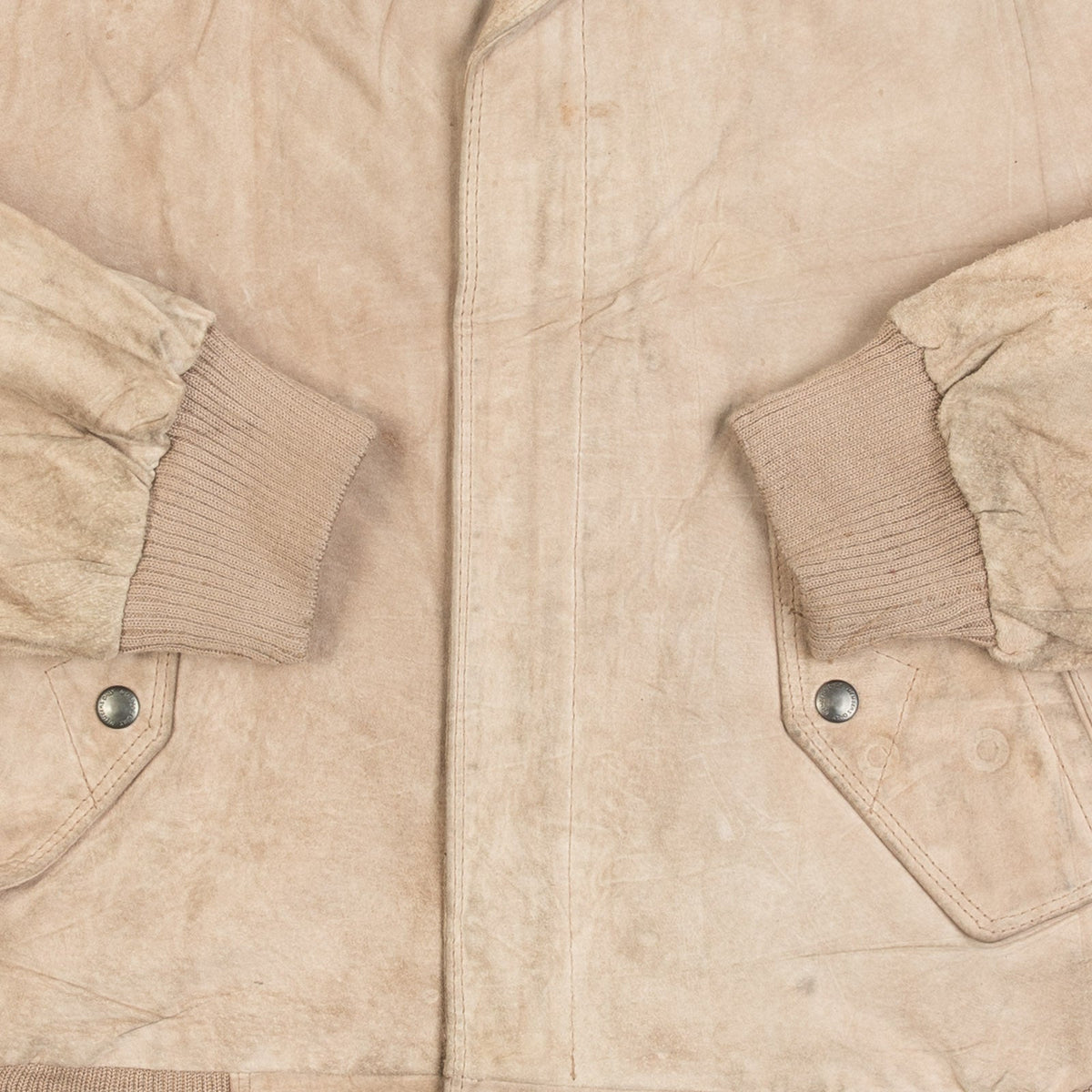 MEN'S VINTAGE 1980S SUEDE BIKER JACKET - LARGE