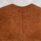 MEN'S VINTAGE 1990S LEATHER WESTERN GILET VEST JACKET - MEDIUM