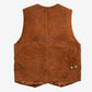 MEN'S VINTAGE 1990S SUEDE LEATHER GILET VEST JACKET - LARGE