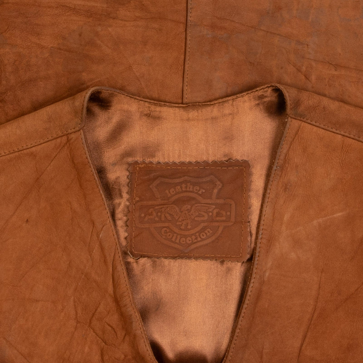 MEN'S VINTAGE 1990S LEATHER WESTERN GILET VEST JACKET - MEDIUM