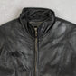 WOMEN'S VINTAGE 1990S LEATHER BELTED BIKER JACKET - MEDIUM