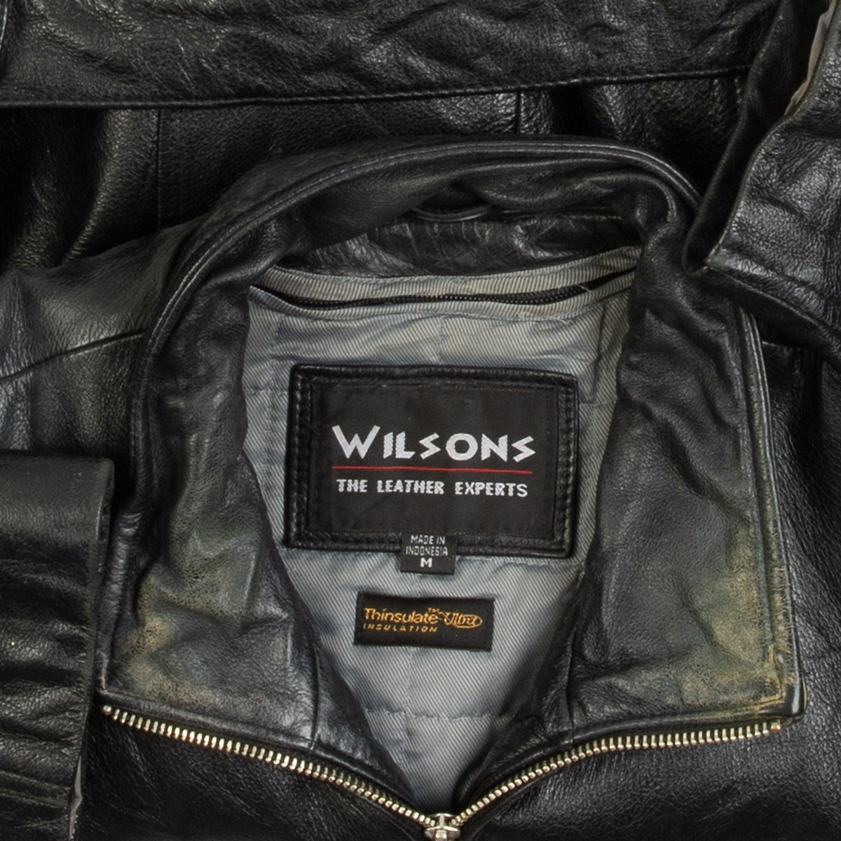 WOMEN'S VINTAGE 1990S LEATHER BELTED BIKER JACKET - MEDIUM